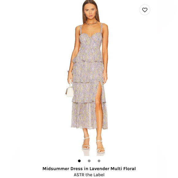Midsummer Dress, ASTR the label, Lavender Multi Flower, worn once!! Size Medium - Picture 4 of 4